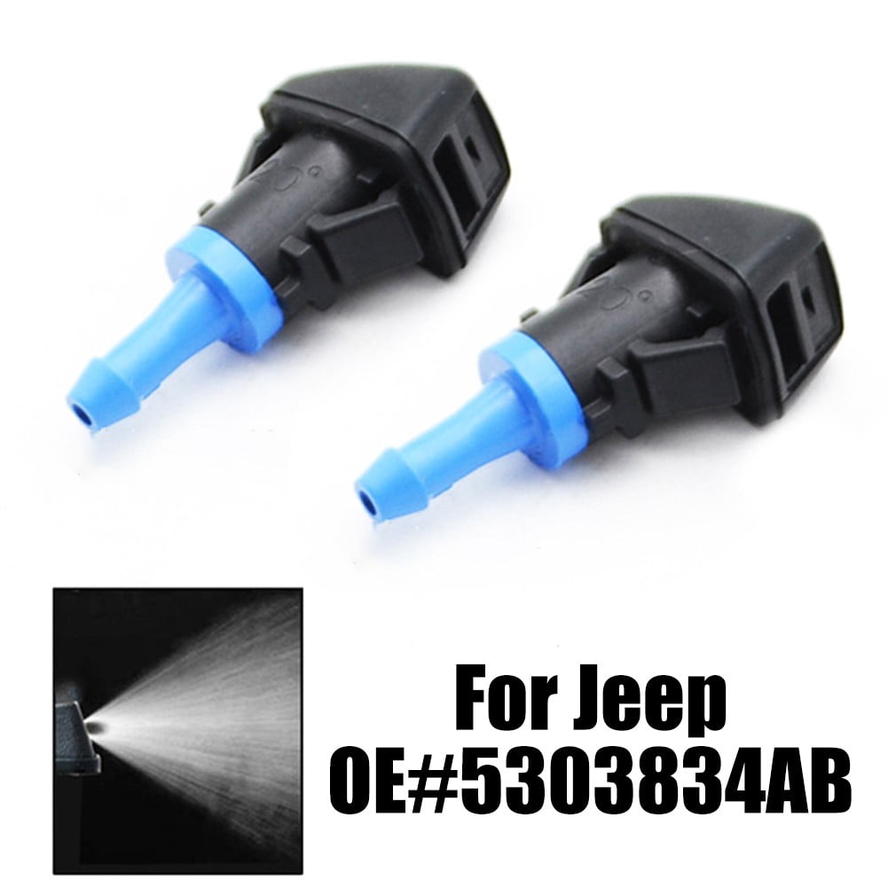 Windshield Washer Nozzle Kit For Jeep Patriot (2008-2017) - Part #5303834AB, 2 Nozzles, Black - View #2