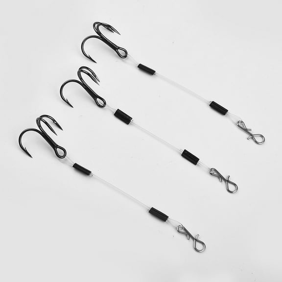 CENL 3pcs Triple Hook Wire Set 6/8/10cm Perch Bass Predatism Lure Stainless Steel Fishing Stingers Hook Tackle Accessories