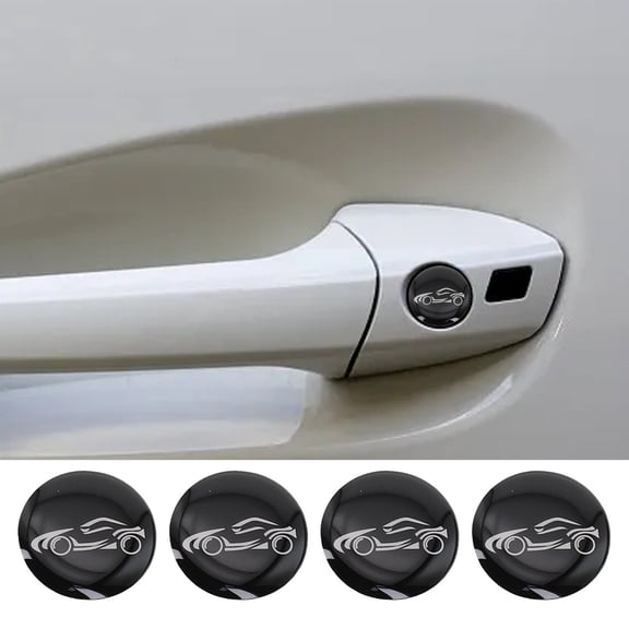 CENL 4Pcs Car Door Keyhole Cover Key Hole Protection Sticker Decal Auto Accessories