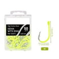 thumbnail image 1 of CENL 50pcs Fluorescent Fishing Hooks Barbed Single Circle Carp Hook Sea Fishinhook, 1 of 9