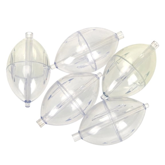 CENL 5pcs Transparen Cast For In-Line Bubble Float Fishing Hollow Balls Oval Slip