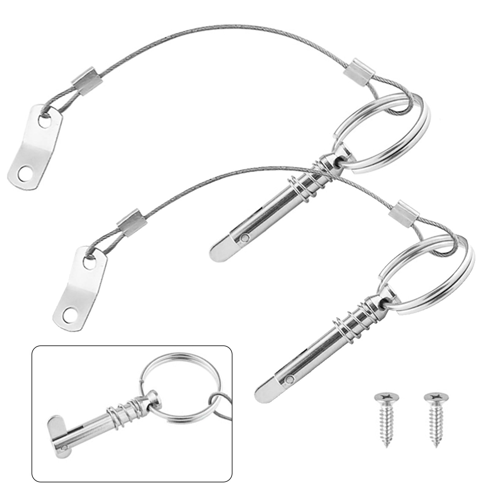 CENL 6.3mm 1/4 inch Quick Release Pin with Lanyard for Boat Bimini Top