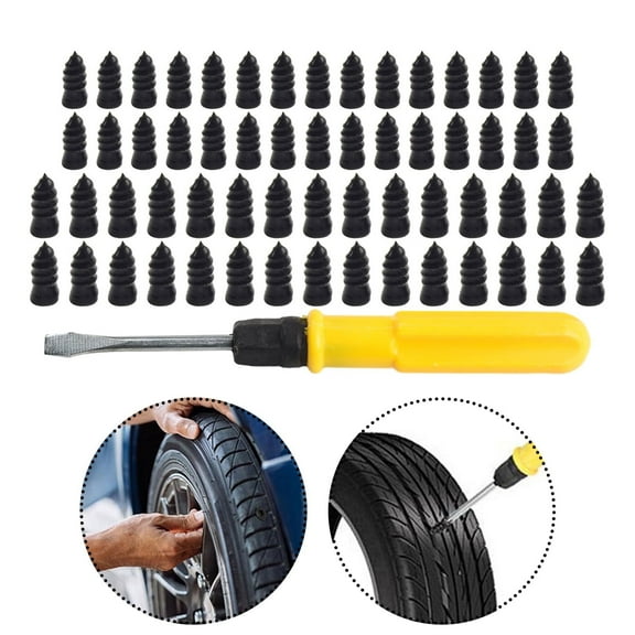 CENL 60PCS Car Vacuum Tire Repair Nails Rubber Screw Nail + Screwdriver Fast Tool Set