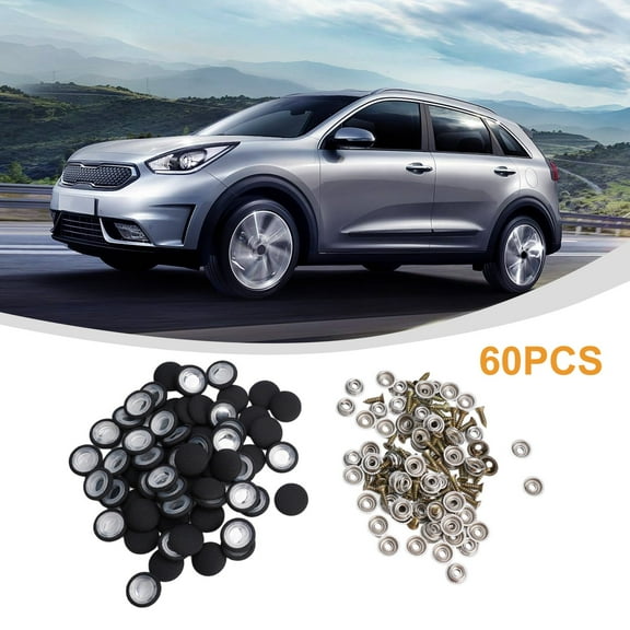 CENL 60pc Car Ceiling Headliner Cloth Fixing Buckles Interior Roof Fixing Screw Fabric Rivets Retainer Set Fastener Clips Accessories