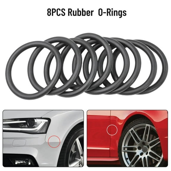 CENL 8Pcs Car Bumpers Quick Release Fasteners Replacement Rubber O-Rings Gaskets Black For Bumpers Trunks Hatch Lids