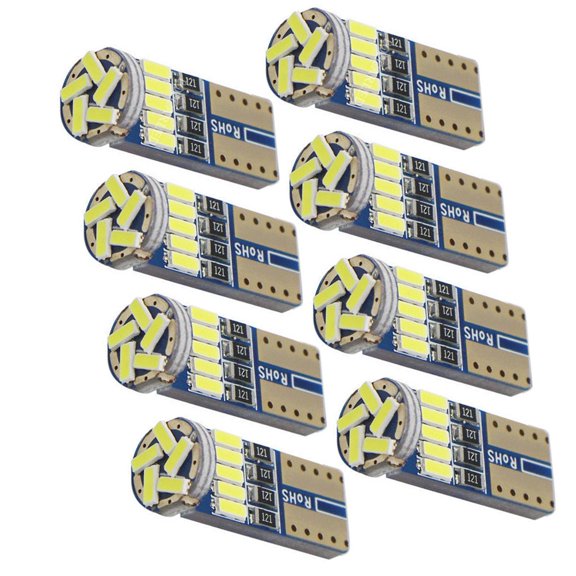 CENL 8pcs T10 LED W 5W CANBUS Interior Lighting Glass Base Light Lamp 12V White