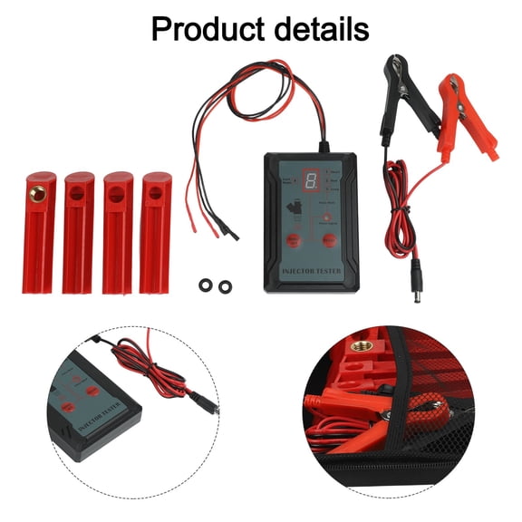 CENL Dual Channel Fuel Injector Tester with 4 Size Adapters and 8 Pulse Mode Options
