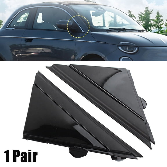 CENL Enhance the Look of Your For FIAT 500 2012 2019 with Glossy Black Door Mirror Flag Cover Moldings Easy Installation