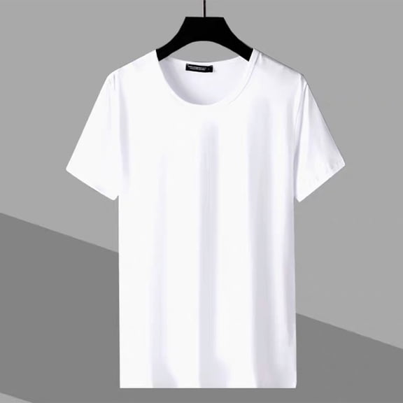 CENL Fashion Men Round Neck Solid Short Sleeve Shirts Casual Slim Fit T Shirt Tee Top