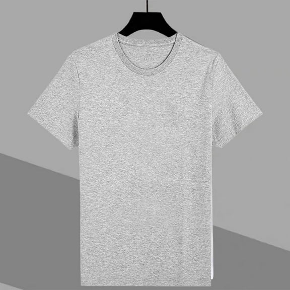 CENL Fashion Men Round Neck Solid Short Sleeve Shirts Casual Slim Fit T Shirt Tee Top