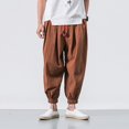 thumbnail image 1 of CENL Fashion Oversize Men Loose Harem Pants Linen Sweatpants Casual Trousers Male, 1 of 9