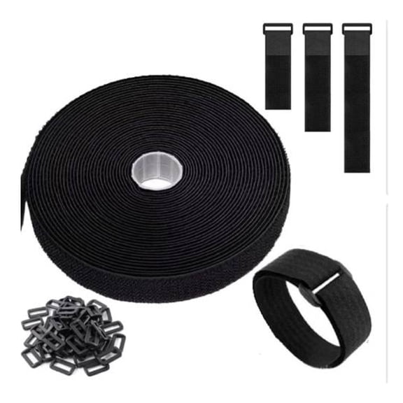 CENL Flexible Nylon Cable Straps with 2530 Buckles for Organizing Audio Video Cables
