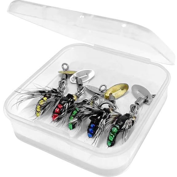 CENL Fly Fishing Decoy Set 5 Black Sequined Feather Hook For Improved Catch Rate 14mm Length 6.5mm Depth Fishhooks For Small Species