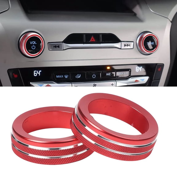 CENL For Ford For Explorer 2020-2025 Volume Radio Switch Knob Covers Switch Trim Ring Protective Cover Aluminum Alloy