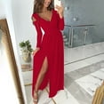 thumbnail image 1 of CENL Formal Long Sleeve Evening Ball Gown Party Wedding Bridesmaid Maxi Dress Slit, 1 of 9