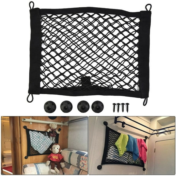 CENL High Quality Storage Net Bleachers Seats Pocket Boat Seat Back Boot Tidy Buses Elastic Extra Large Mobile Home