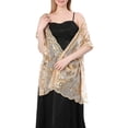 thumbnail image 1 of CENL Long Sparkly Sequin Sheer Tulle Lace Embroidery Shawl Wrap Scarf Evening Wedding, 1 of 9