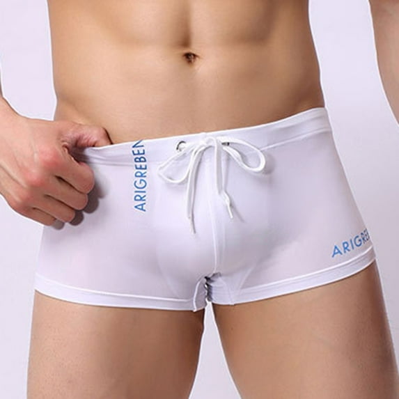 CENL Men Boxer Sexy Fashion Tether Hot Spring Shorts Quick Dry Boxer Swimming Shorts