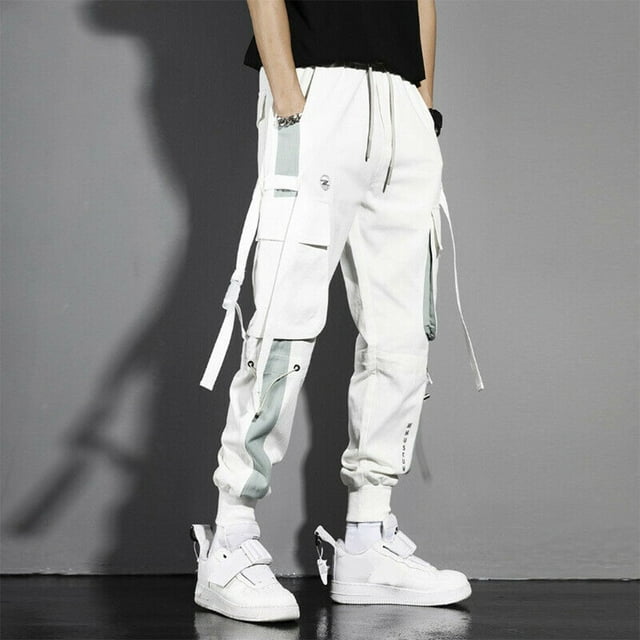 CENL Men Cargo Pants Casual Trouser Pocket Streetwear Joggers Hip Hop ...