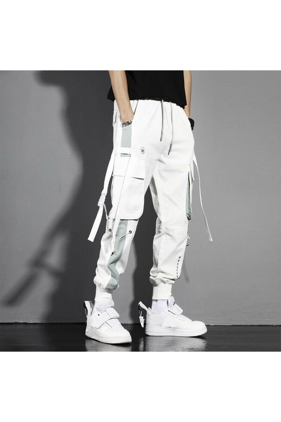 CENL Men Cargo Pants Casual Trouser Pocket Streetwear Joggers Hip Hop Harem Pants