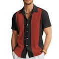 thumbnail image 1 of CENL Men Casual Vintage Bowling Shirt Hawaiian Short Sleeve Button Down Loose Shirt, 1 of 7