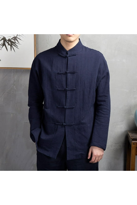 CENL Men Chinese Traditional Kung Fu Tai Chi Coat Tang Suit Uniform Jacket Clothing