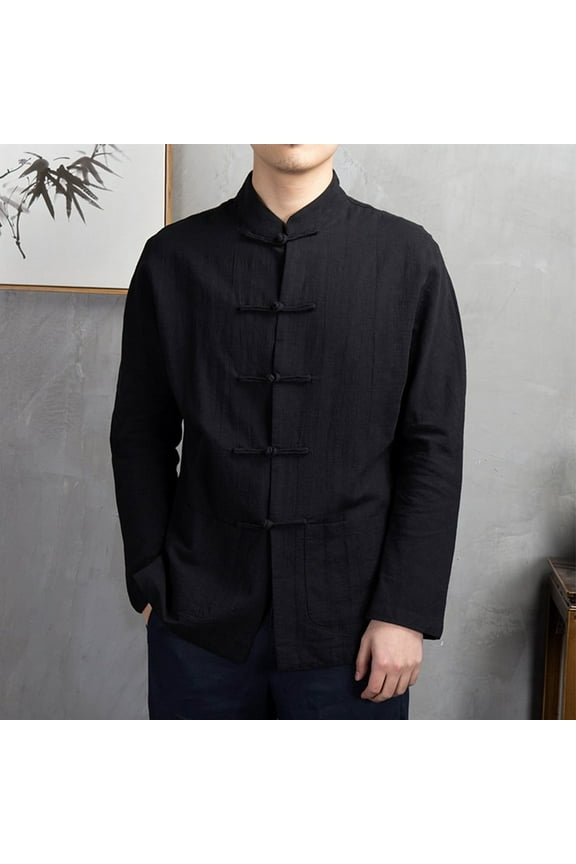 CENL Men Chinese Traditional Kung Fu Tai Chi Coat Tang Suit Uniform Jacket Clothing