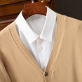 thumbnail image 1 of CENL Men Classic Solid Color Knitted V-neck Cardigan Warm Baggy Sweater High End Coat, 1 of 9