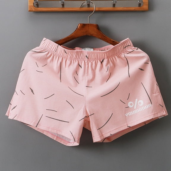 CENL Men Cotton Loose Boxer Shorts Large Size Breathable Sports Mid-Waist Shorts