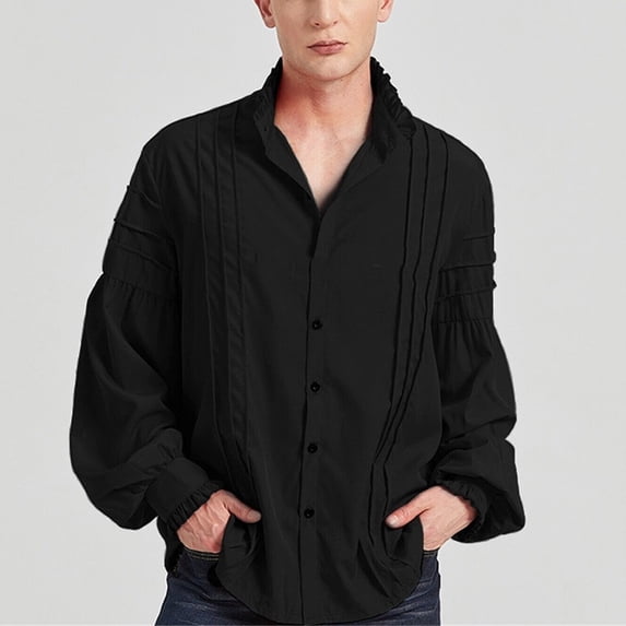 CENL Men Masquerade Vintage Renaissance Victorian Steampunk Shirt Medieval Pirate Top