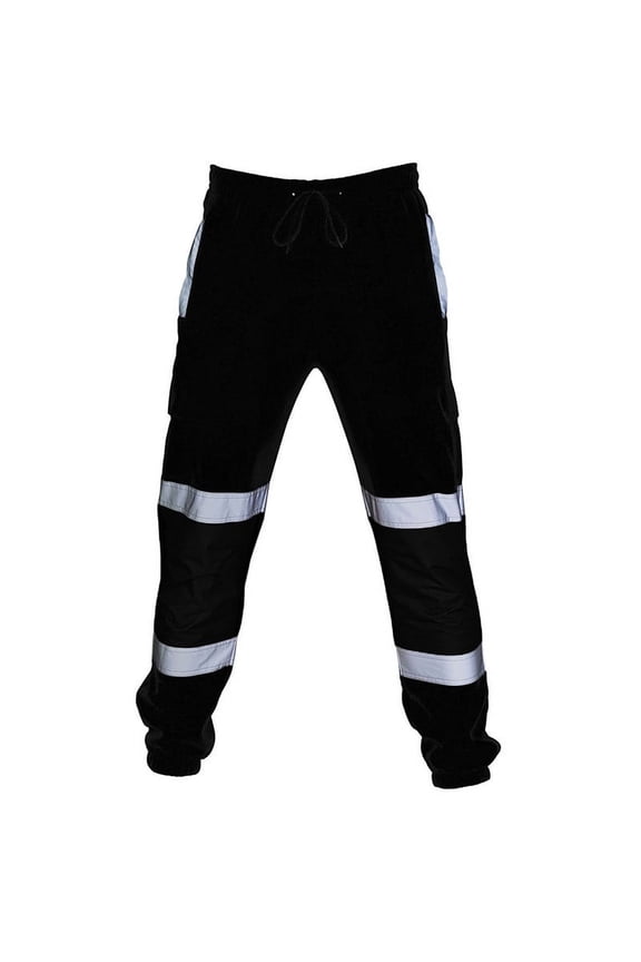 CENL Men's Autumn Casual Work Clothes With Reflective Stripe Ankle Banded Pants