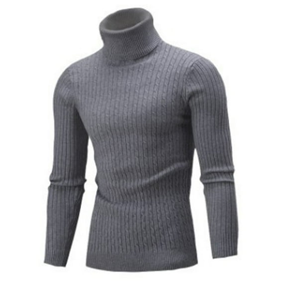 CENL Men's Casual Slim Turtleneck Sweater Warm Long Sleeve Tops Knitwear Plus Size