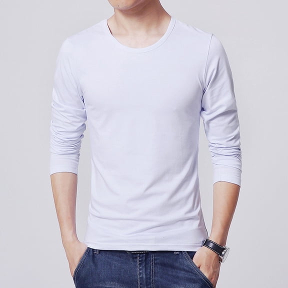 CENL Mens Crew Neck Long Sleeve T-Shirts Casual Slim Fit T-shirt Fitness Sport Tops