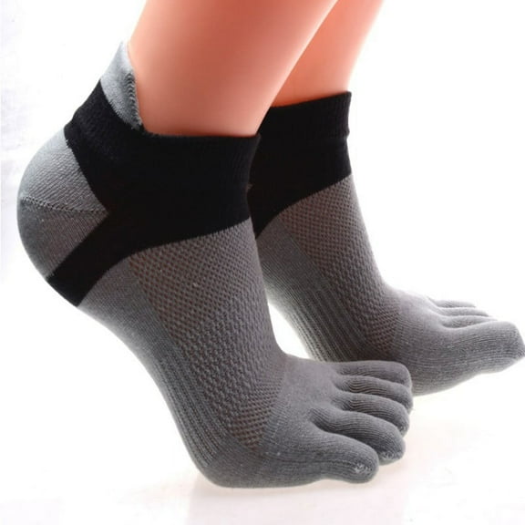 CENL Mens Five Toe Breathable Cotton Socks Pure Sports Trainer Running Finger Socks