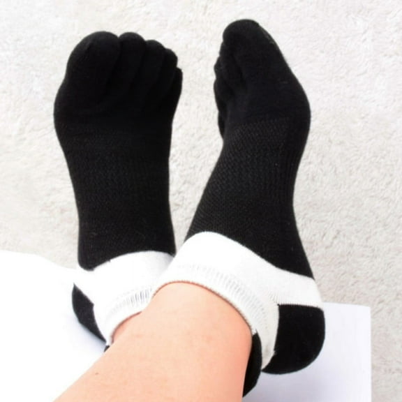 CENL Mens Five Toe Breathable Cotton Socks Pure Sports Trainer Running Finger Socks