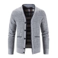 thumbnail image 1 of CENL Mens Fleece Lined Knitted Button Cardigan Warm Winter Outerwear Jumper Coat, 1 of 9