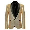 thumbnail image 1 of CENL Mens Gentleman Nightclub Party Blazer Sequin Glitter Jacket Bling Suit Coat, 1 of 9