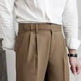 thumbnail image 1 of CENL Mens Italian Style Naples Pants High Waist Straight Trousers England Streetwear, 1 of 9