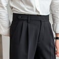 thumbnail image 1 of CENL Mens Italian Style Naples Pants High Waist Straight Trousers England Streetwear, 1 of 10