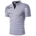 thumbnail image 1 of CENL Mens Print V-Neck Short Sleeve T-Shirt Sport Gym Muscle Pullover Blouse Tops Tee, 1 of 9