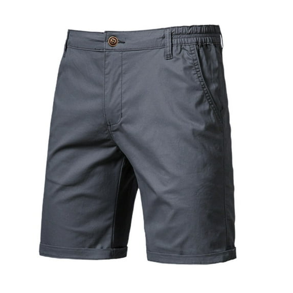 CENL Mens Shorts Summer Cotton Middle Waist Business Beach Stretch Classic Fit Short