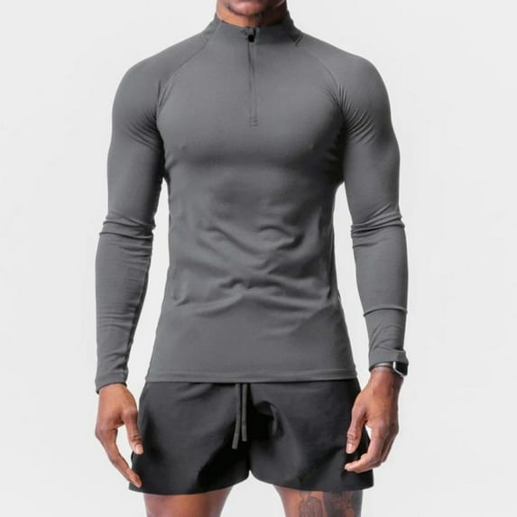 CENL Mens Slim Muscle Active Sports Fit Long Sleeve T Shirts Gym Quick Drying Tee Top