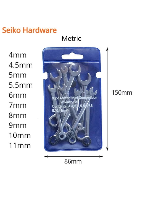 CENL Mini Spanner Wrenches Set Hand Tool Key Ring British Metric for Repairs