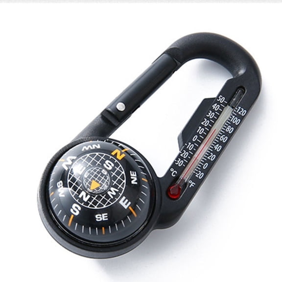 CENL Pocket-Sized Mini For Compass Portable Multi-functional Integrated Thermometer Carabiner Clip For Outdoor Adventures Accessories