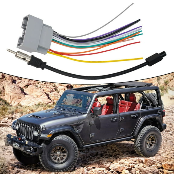 CENL Radio Wire Harness Antenna Adapter Car Stereo Radio Wiring Harness Adapter Car Cable Plug Connector Replacement For Jeep For Dodge
