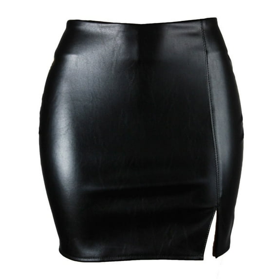 CENL Sexy Womens Faux Leather Skirt Ladies High Waist Club Party Bodycon Skirt