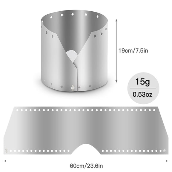 CENL Shield Screen Windshield Adjustable Outdoor Camping Hiking W/ Storage Pouch Windproof Plate 15cm/19cm Portable Titanium