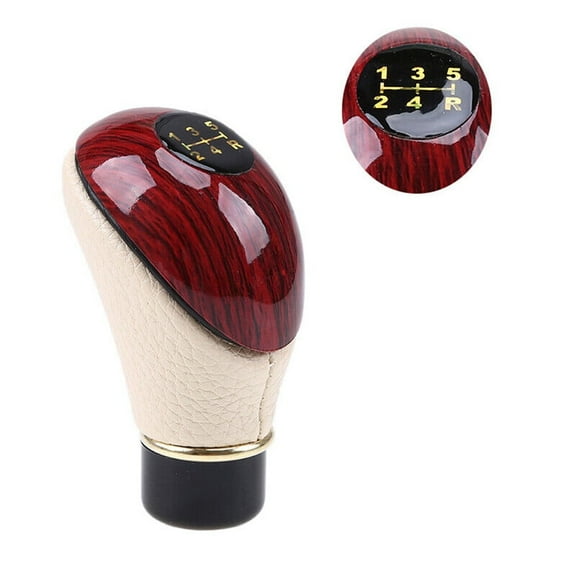 CENL Universal Manual Car Leather Gear Stick Shift Knob Shifter Lever Handle 5 Speed