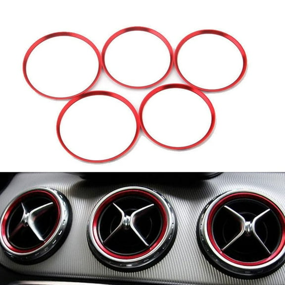 CENL Upgrade Your Vehicle's Appearance with Red Air Vent Cover Rings for Mercedes For Benz A Class W176 A200 A180 A220 CC