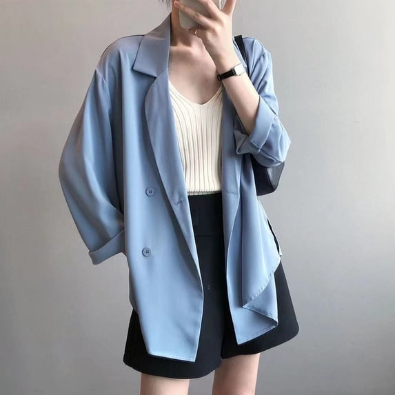 CENL Women Blazers Lapel Elegant Work OL Blazer Thin Office Jacket Business Coat Lady